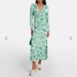 Diane Von Furstenberg green blue floral dress